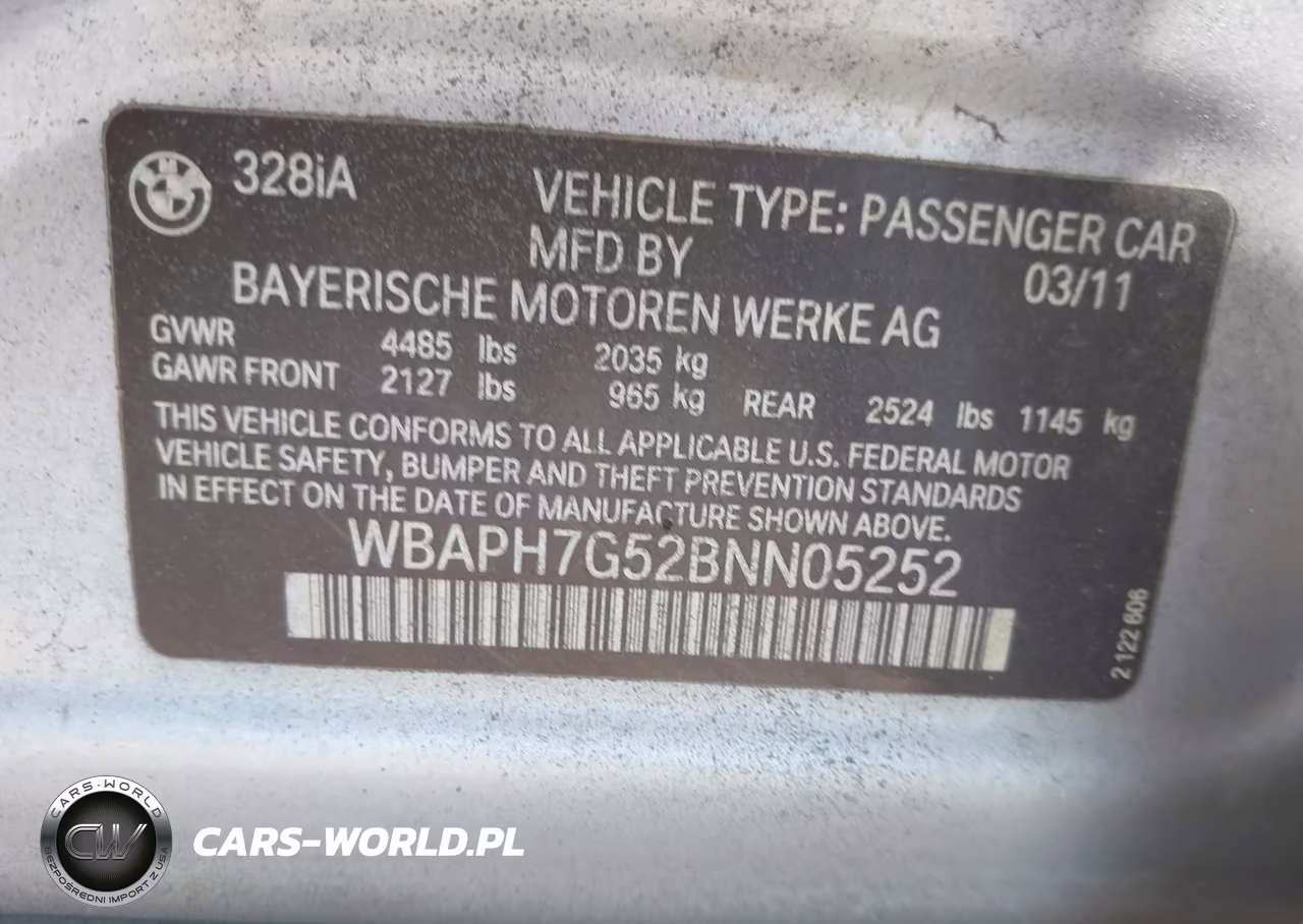 2011 BMW 328I VIN:WBAPH7G52BNN05252 - 9
