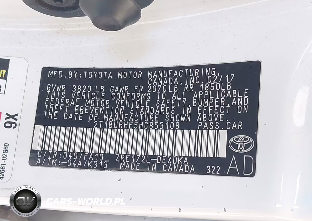 2017 Toyota Corolla L VIN:2T1BURHE5HC853108 - 9