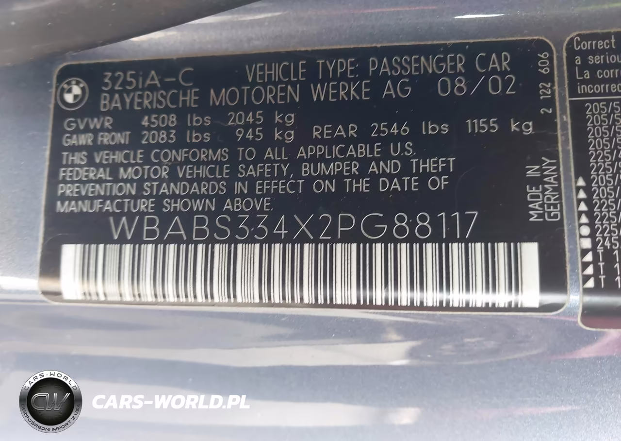 2002 BMW 325 Ci VIN:WBABS334X2PG88117 - 9