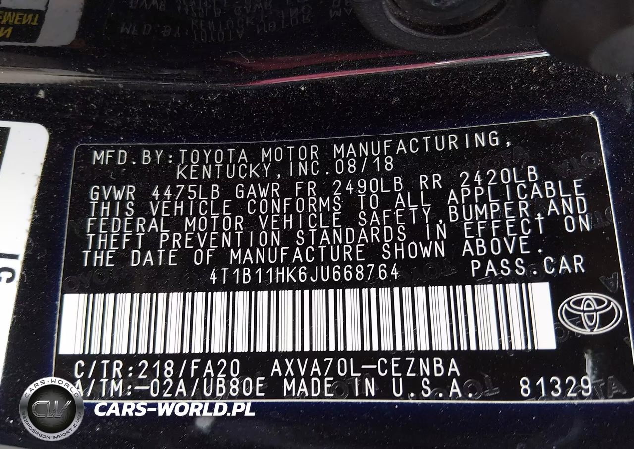 2018 Toyota Camry Le VIN:4T1B11HK6JU668764 - 9
