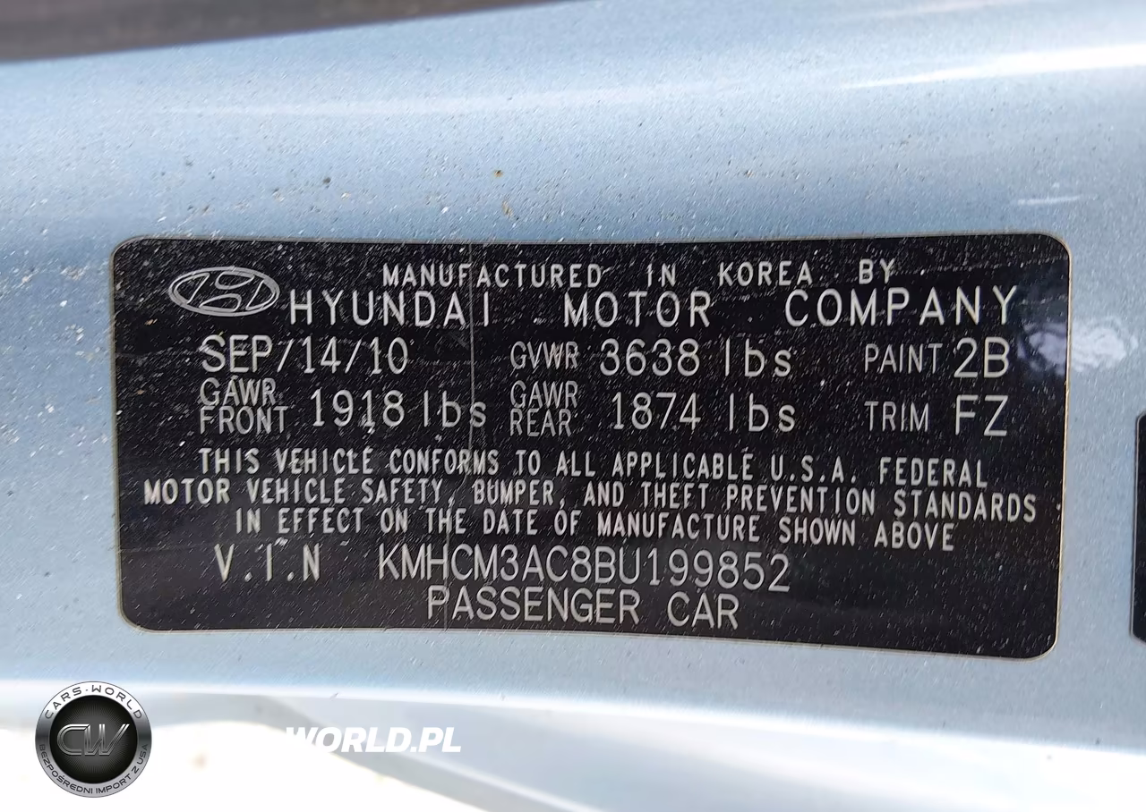 2011 Hyundai Accent Gs VIN:KMHCM3AC8BU199852 - 9