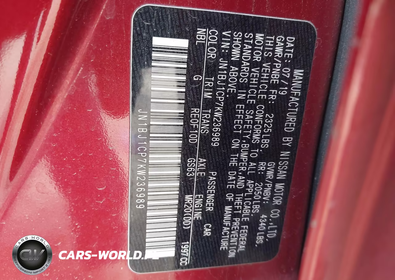 2019 Nissan Rogue Sport S VIN:JN1BJ1CP7KW236989 - 9