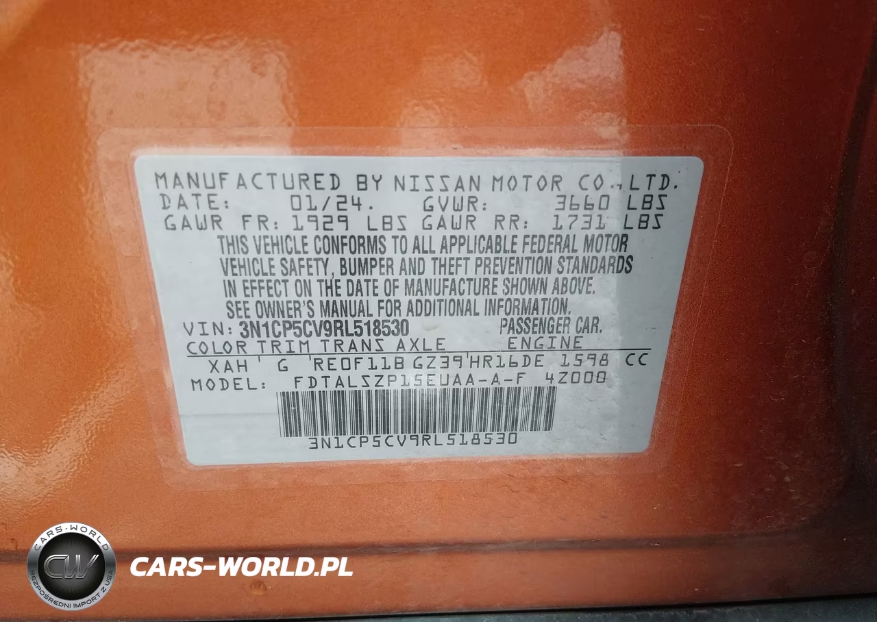 2024 Nissan Kicks Sv Xtronic Cvt VIN:3N1CP5CV9RL518530 - 9