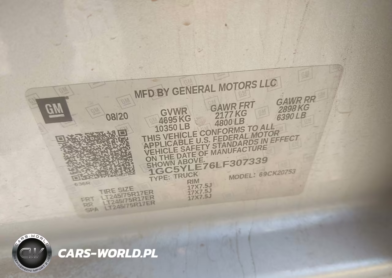 2020 Chevrolet Silverado 2500Hd 4Wd Standard Bed Wt VIN:1GC5YLE76LF307339 - 9