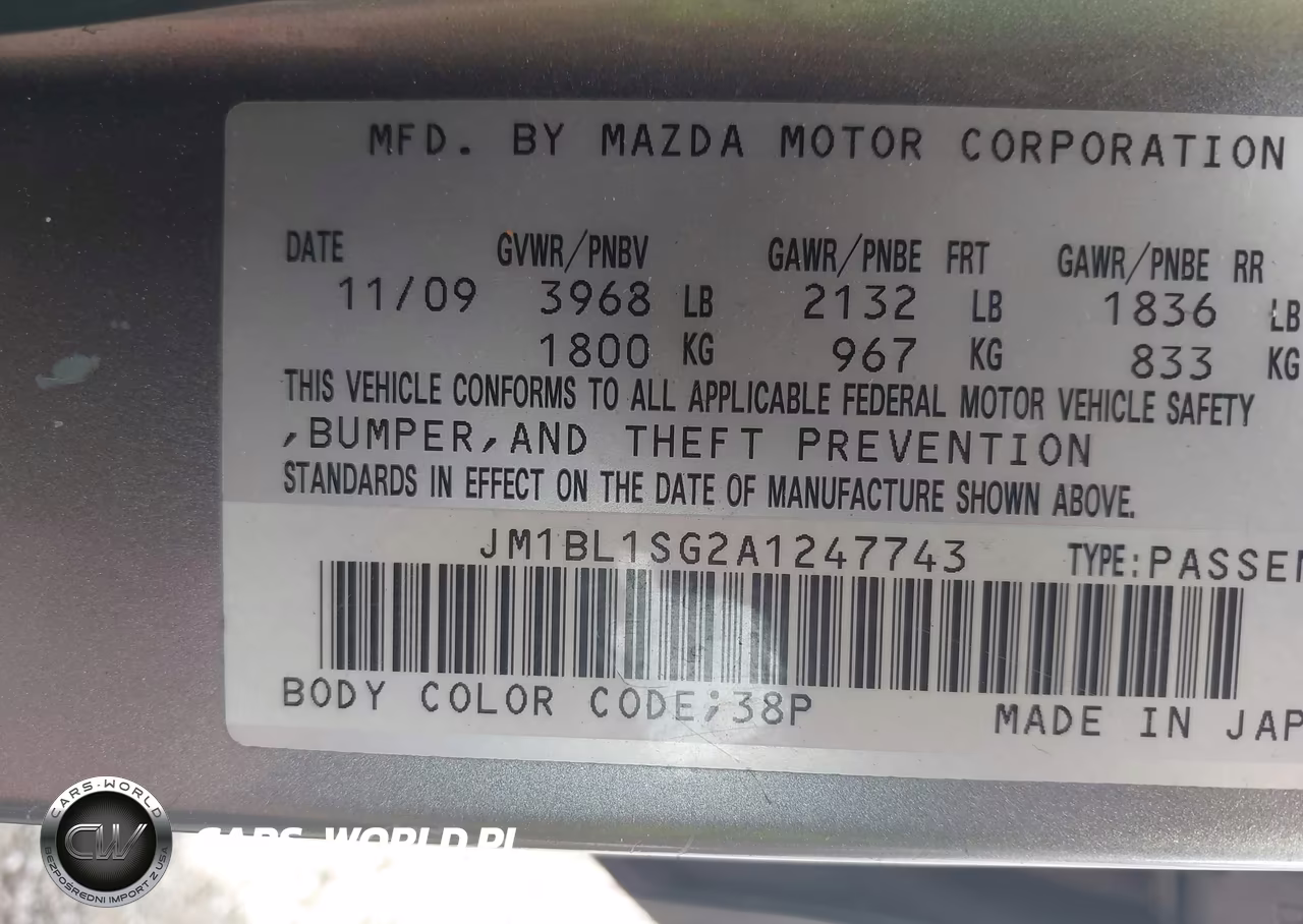 2010 Mazda Mazda3 I Touring VIN:JM1BL1SG2A1247743 - 9