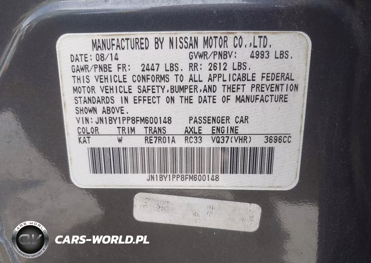 2015 Infiniti Q70L 3.7 VIN:JN1BY1PP8FM600148 - 9