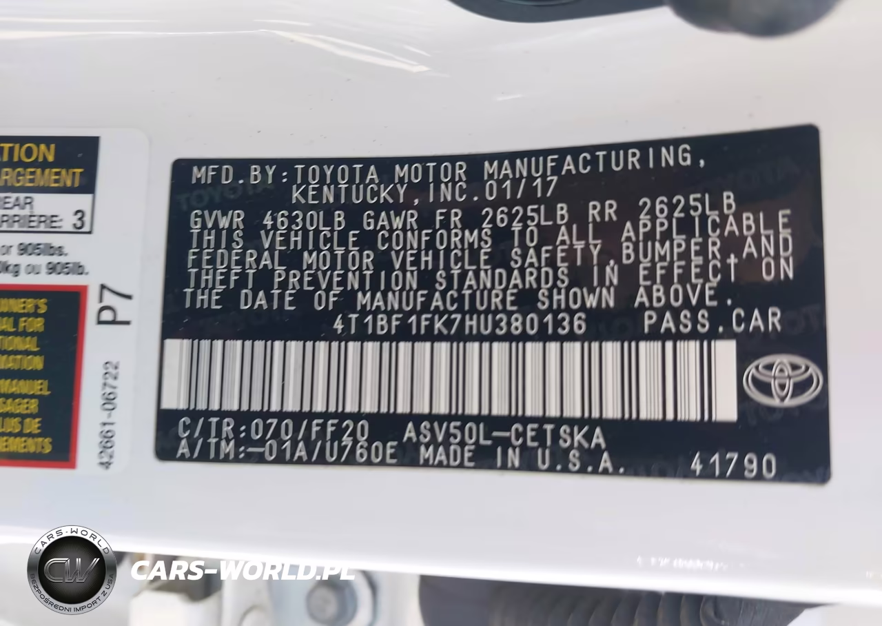 2017 Toyota Camry Se VIN:4T1BF1FK7HU380136 - 9