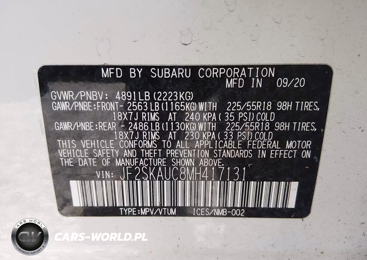 2021 Subaru Forester Limited VIN:JF2SKAUC8MH417131 - 9