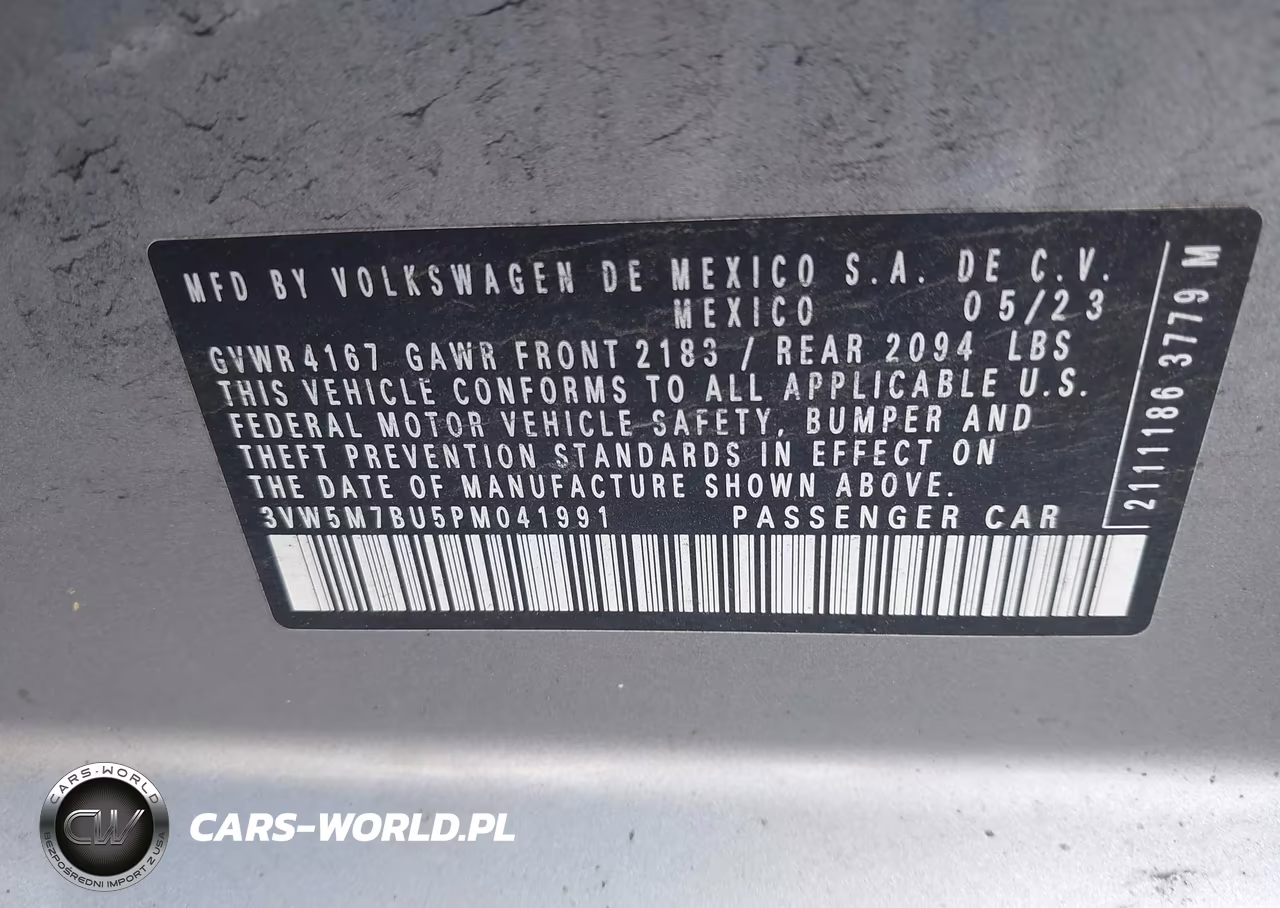 2023 Volkswagen Jetta 1.5T S VIN:3VW5M7BU5PM041991 - 9