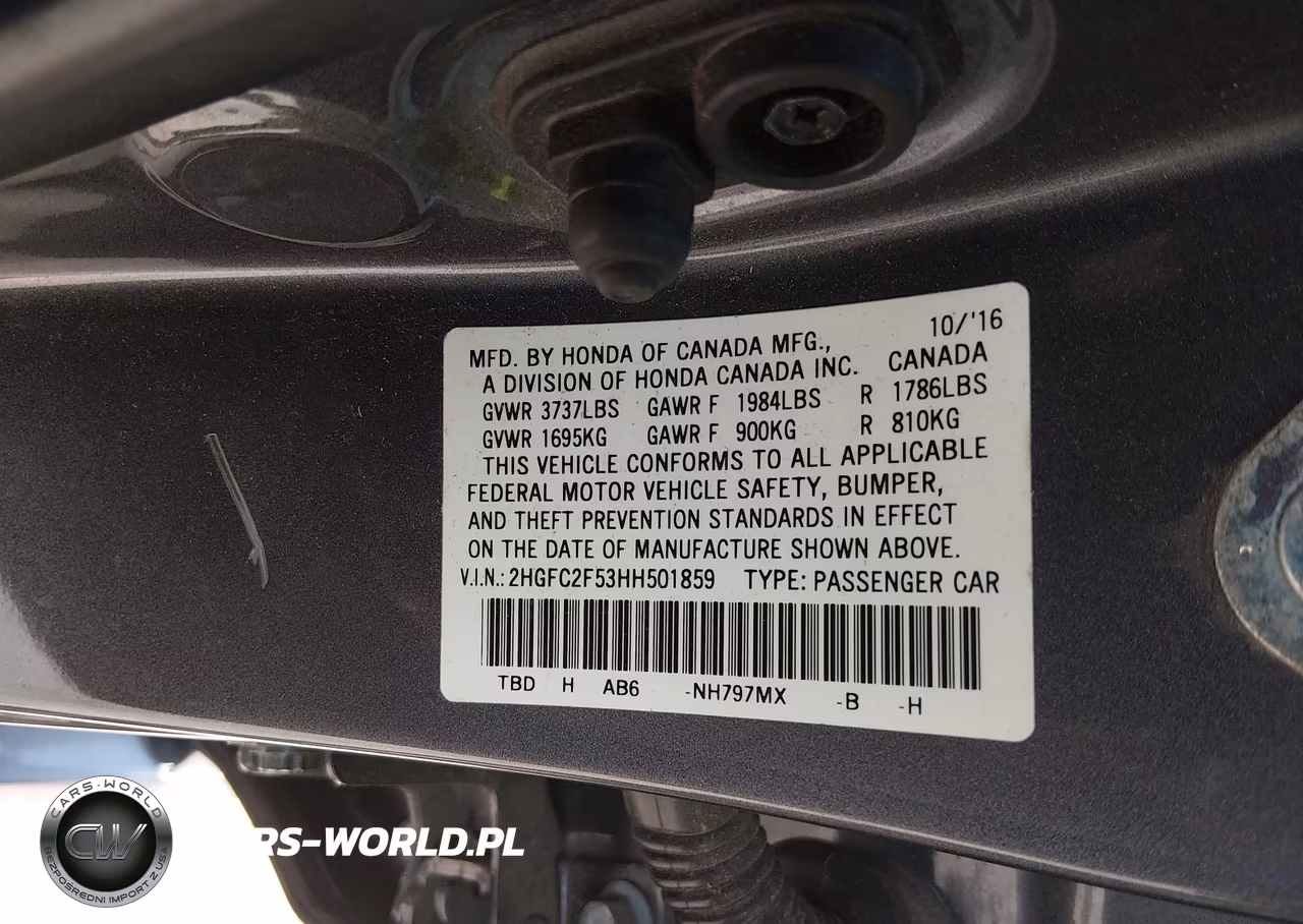 2017 Honda Civic Lx VIN:2HGFC2F53HH501859 - 9