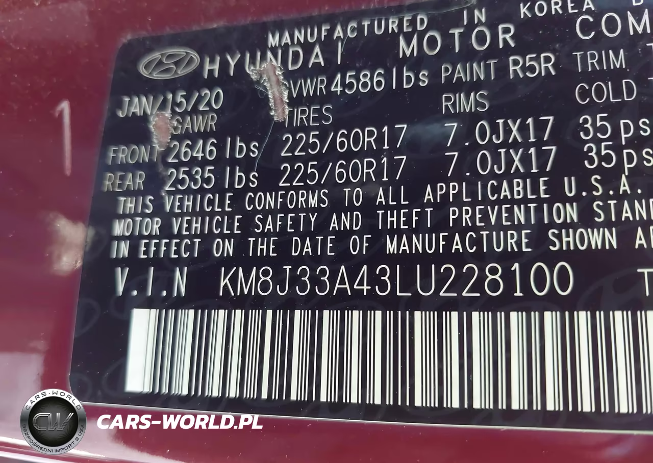 2020 Hyundai Tucson Value VIN:KM8J33A43LU228100 - 9