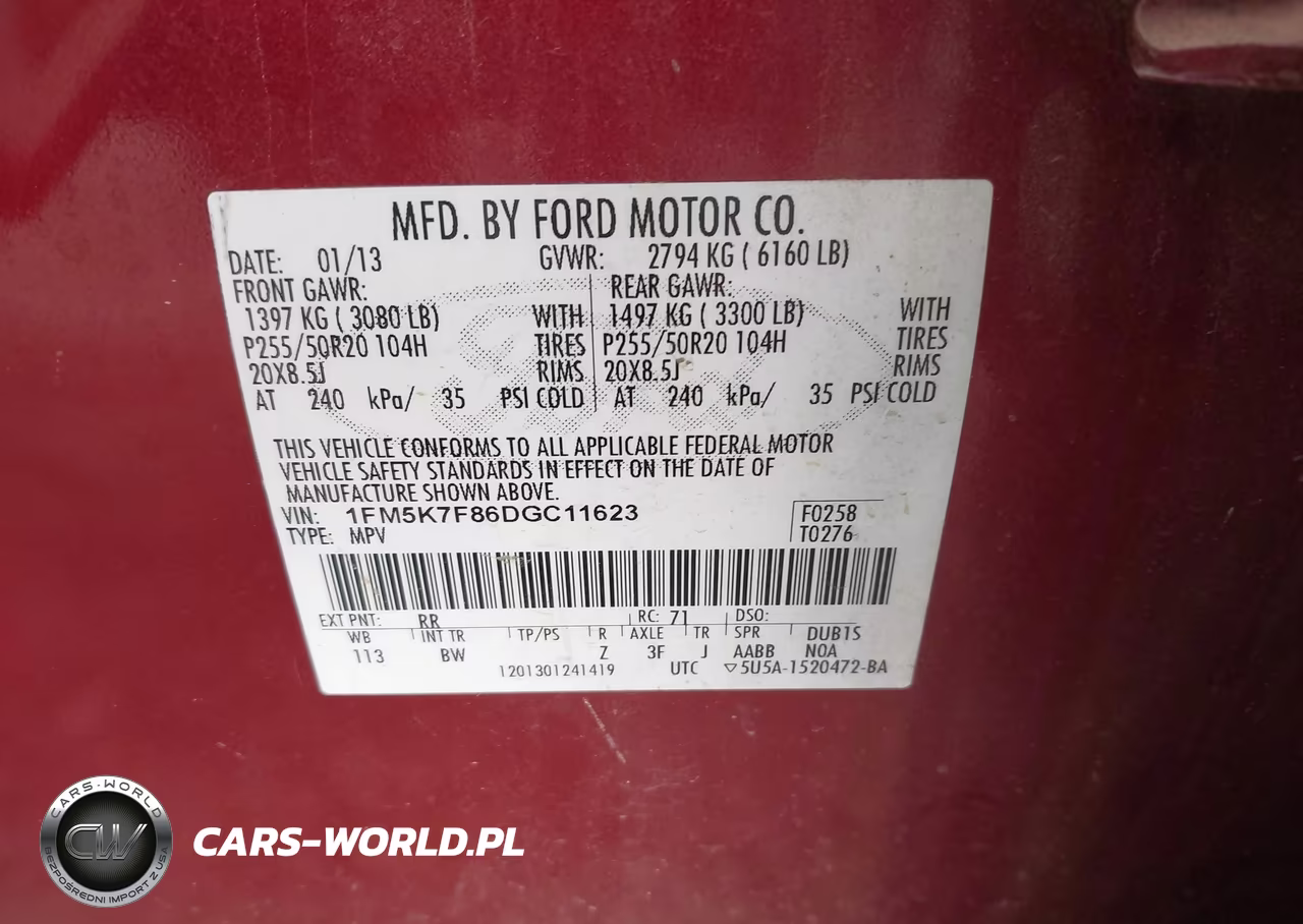 2013 Ford Explorer Limited VIN:1FM5K7F86DGC11623 - 9