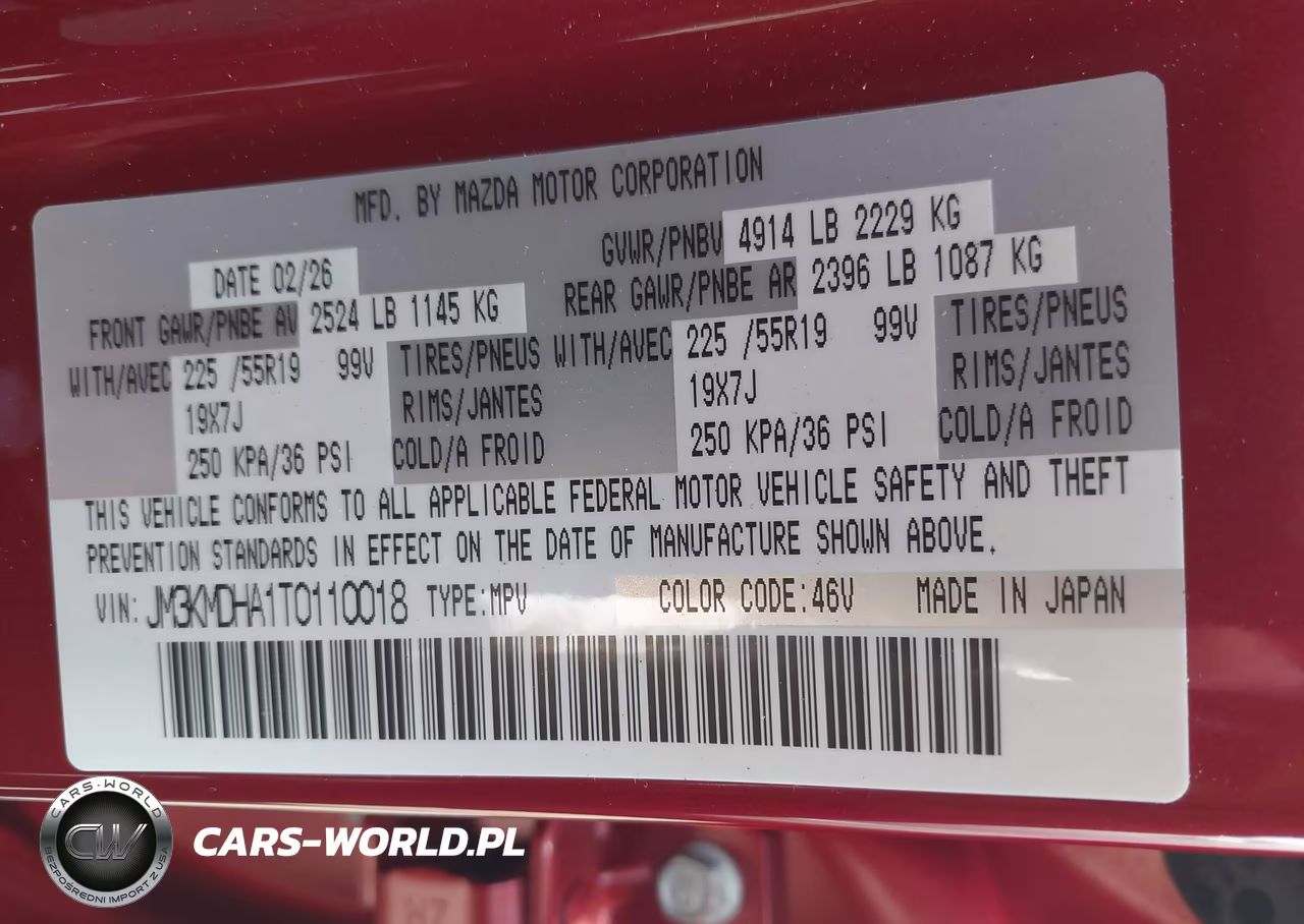 2026 Mazda Cx-5 2.5 S Premium VIN:JM3KMDHA1T0110018 - 9