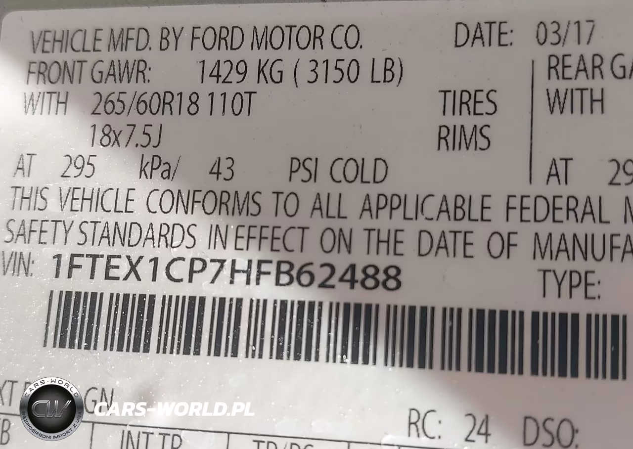 2017 Ford F-150 Xlt VIN:1FTEX1CP7HFB62488 - 9