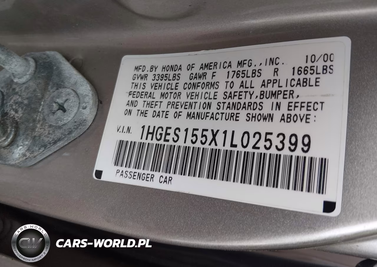 2001 Honda Civic Lx VIN:1HGES155X1L025399 - 9