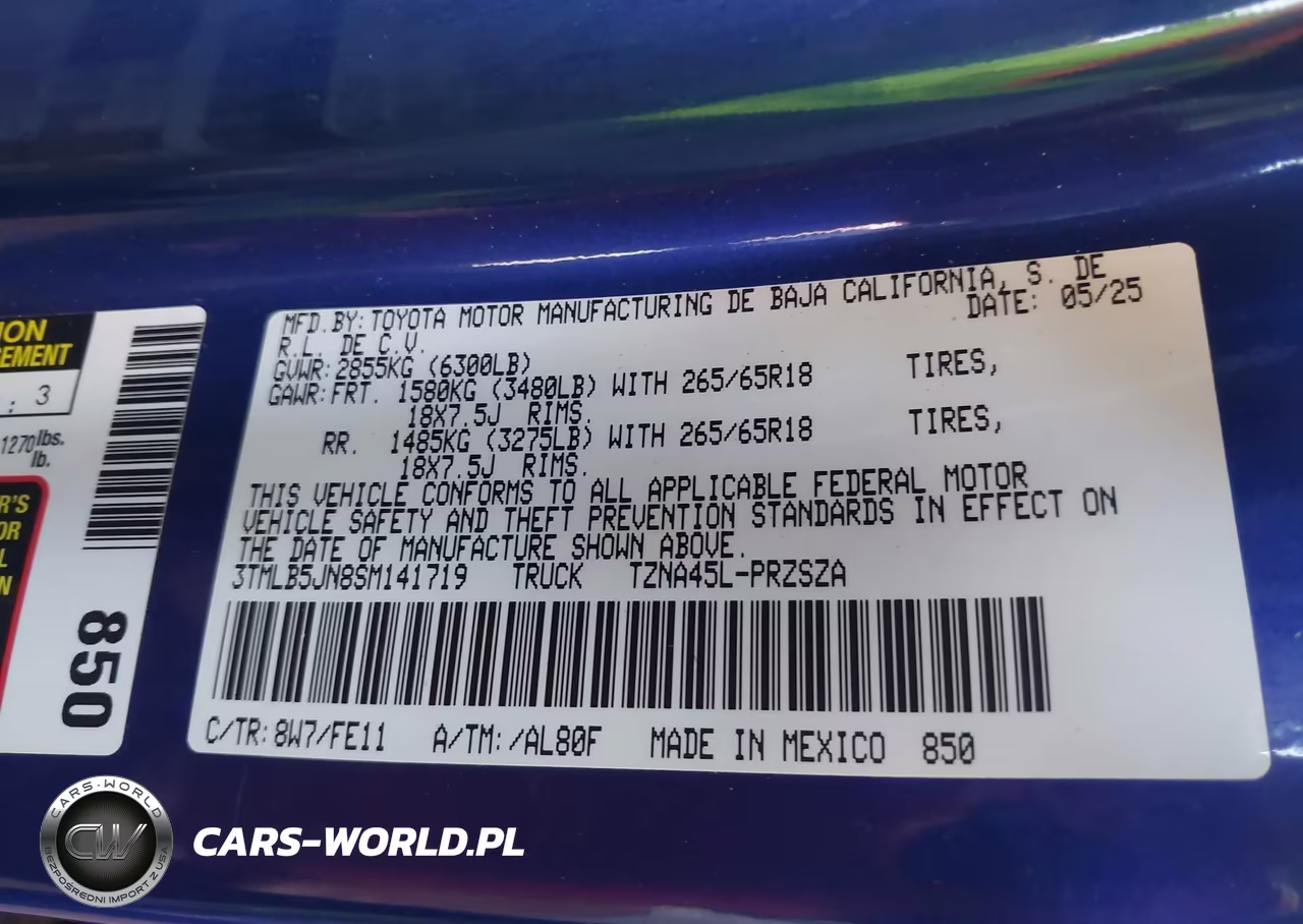 2025 Toyota Tacoma Trd Sport VIN:3TMLB5JN8SM141719 - 9