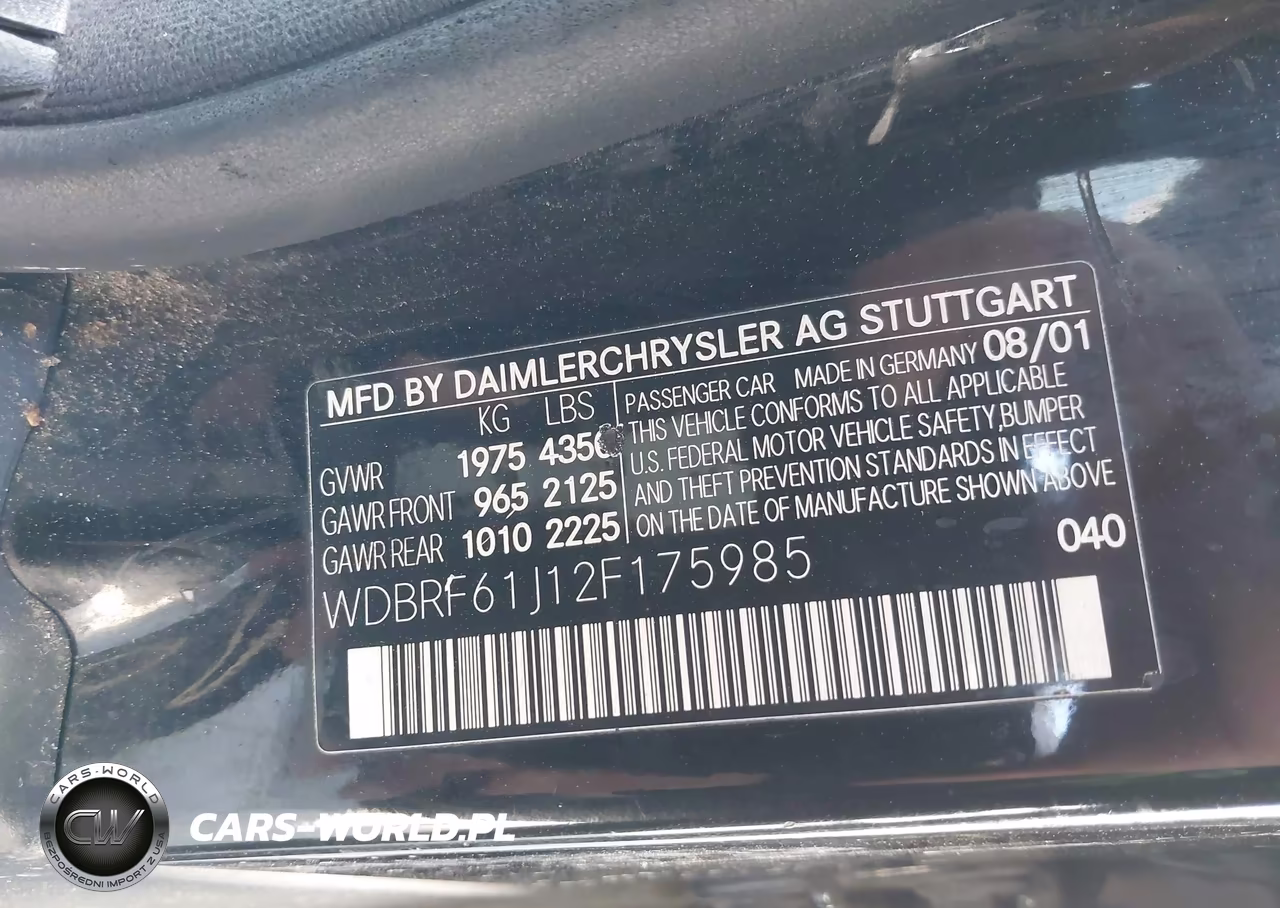 2002 Mercedes-Benz C 240 VIN:WDBRF61J12F175985 - 9