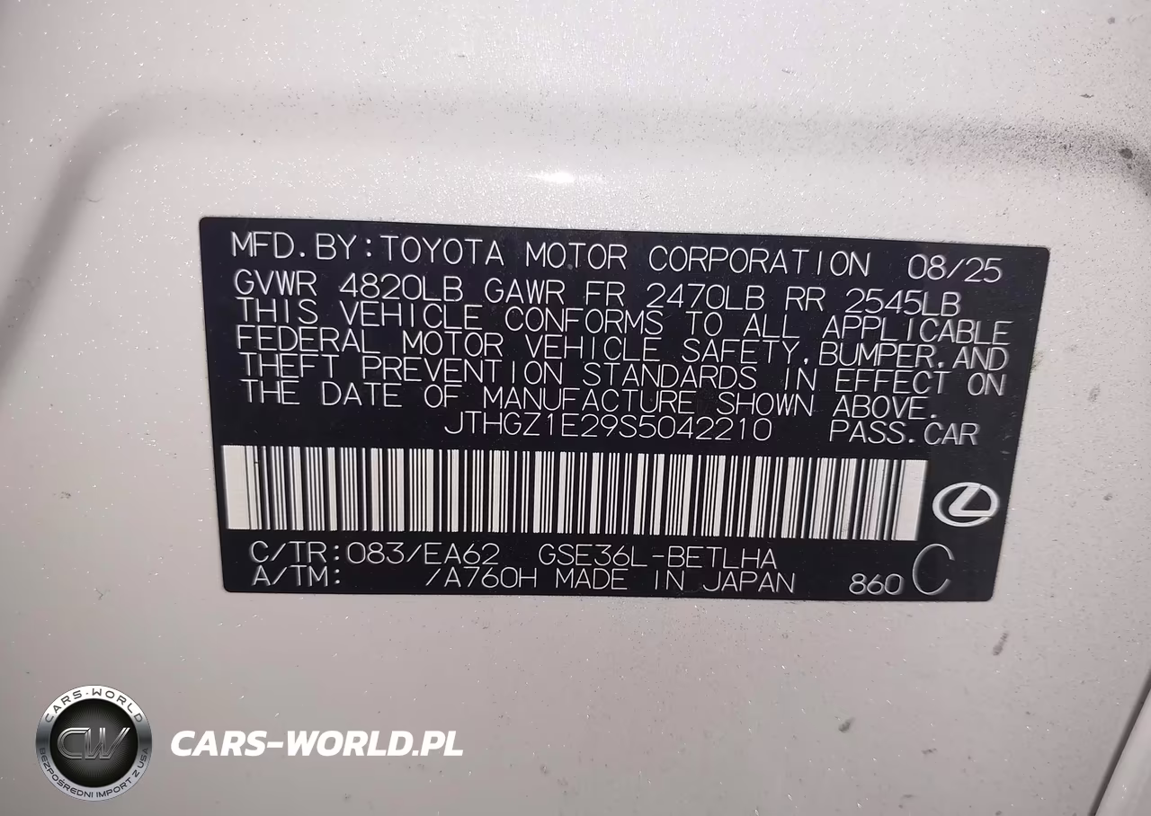 2025 Lexus Is 350 F Sport VIN:JTHGZ1E29S5042210 - 9