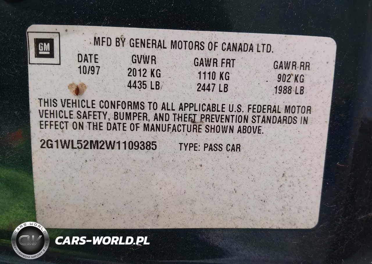1998 Chevrolet Lumina VIN:2G1WL52M2W1109385 - 9