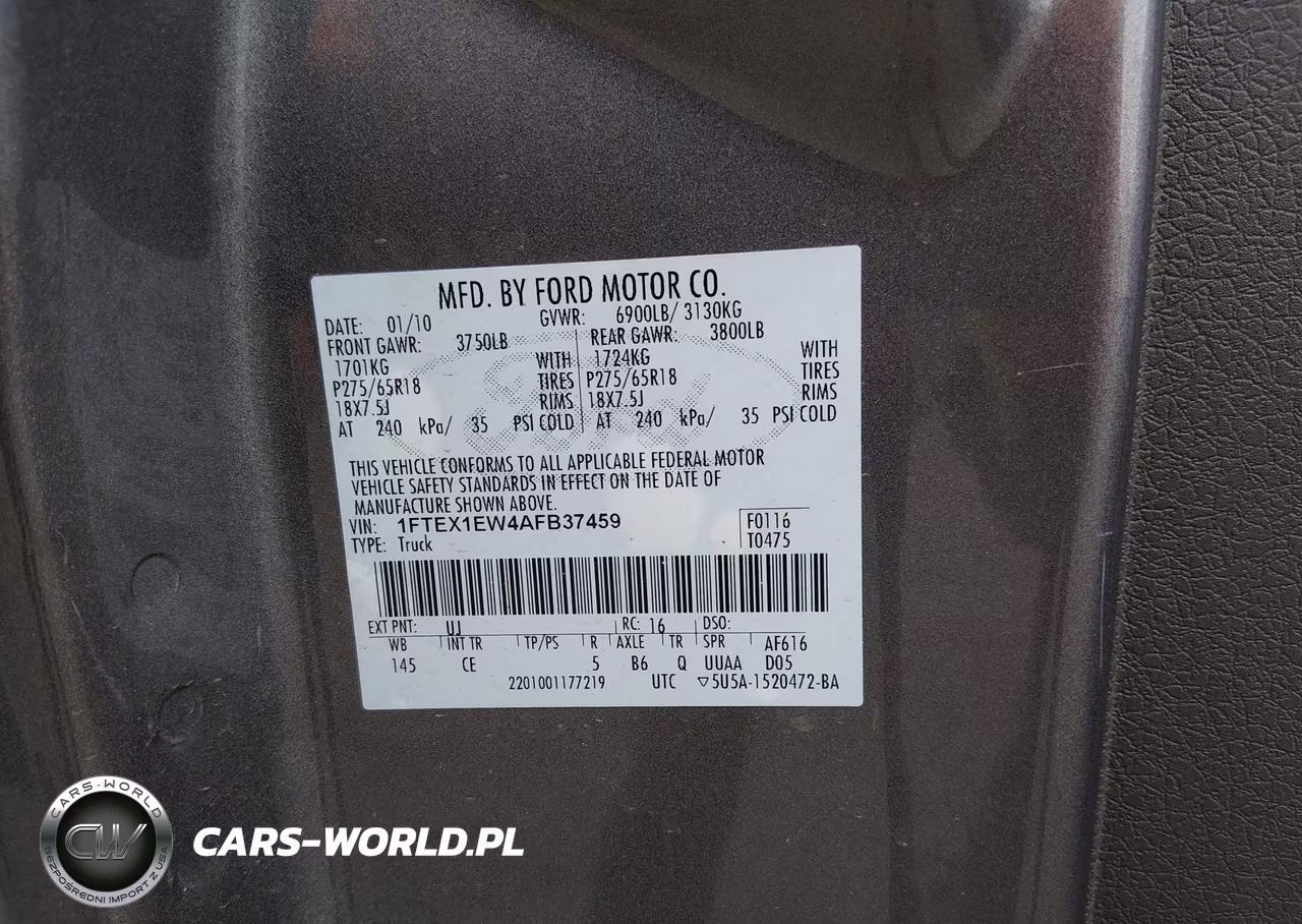 2010 Ford F-150 Stx-Xl VIN:1FTEX1EW4AFB37459 - 9