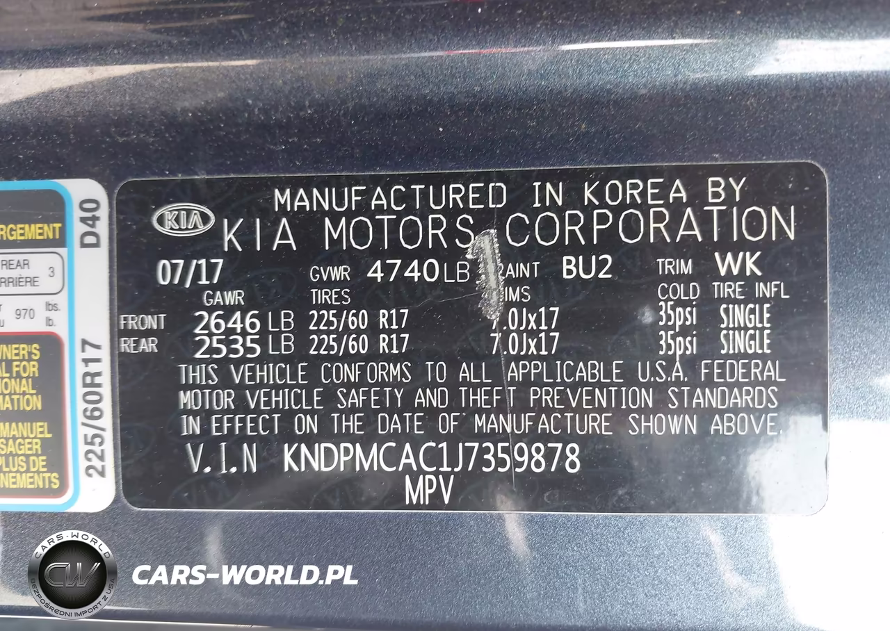 2018 Kia Sportage Lx VIN:KNDPMCAC1J7359878 - 9