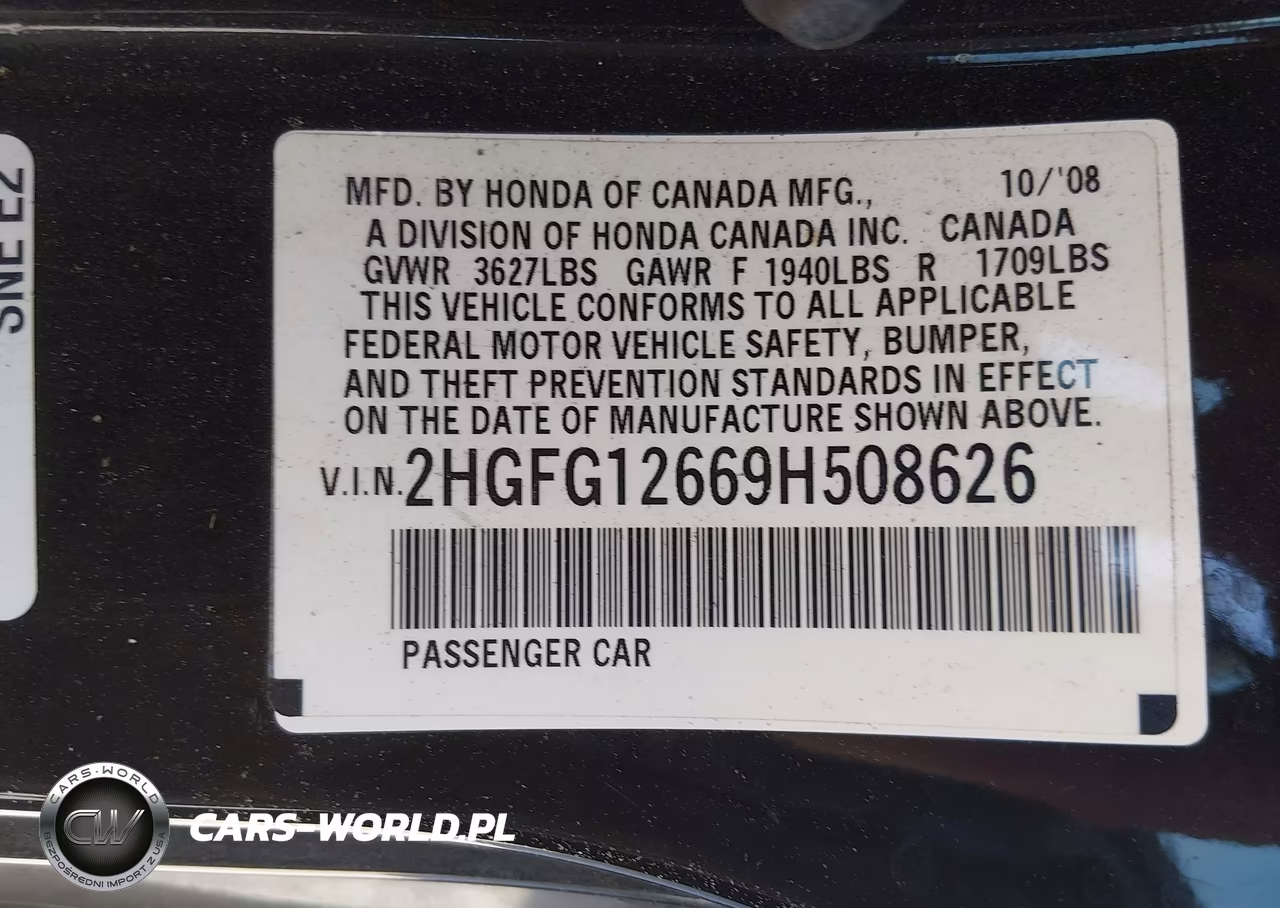 2009 Honda Civic Lx VIN:2HGFG12669H508626 - 9