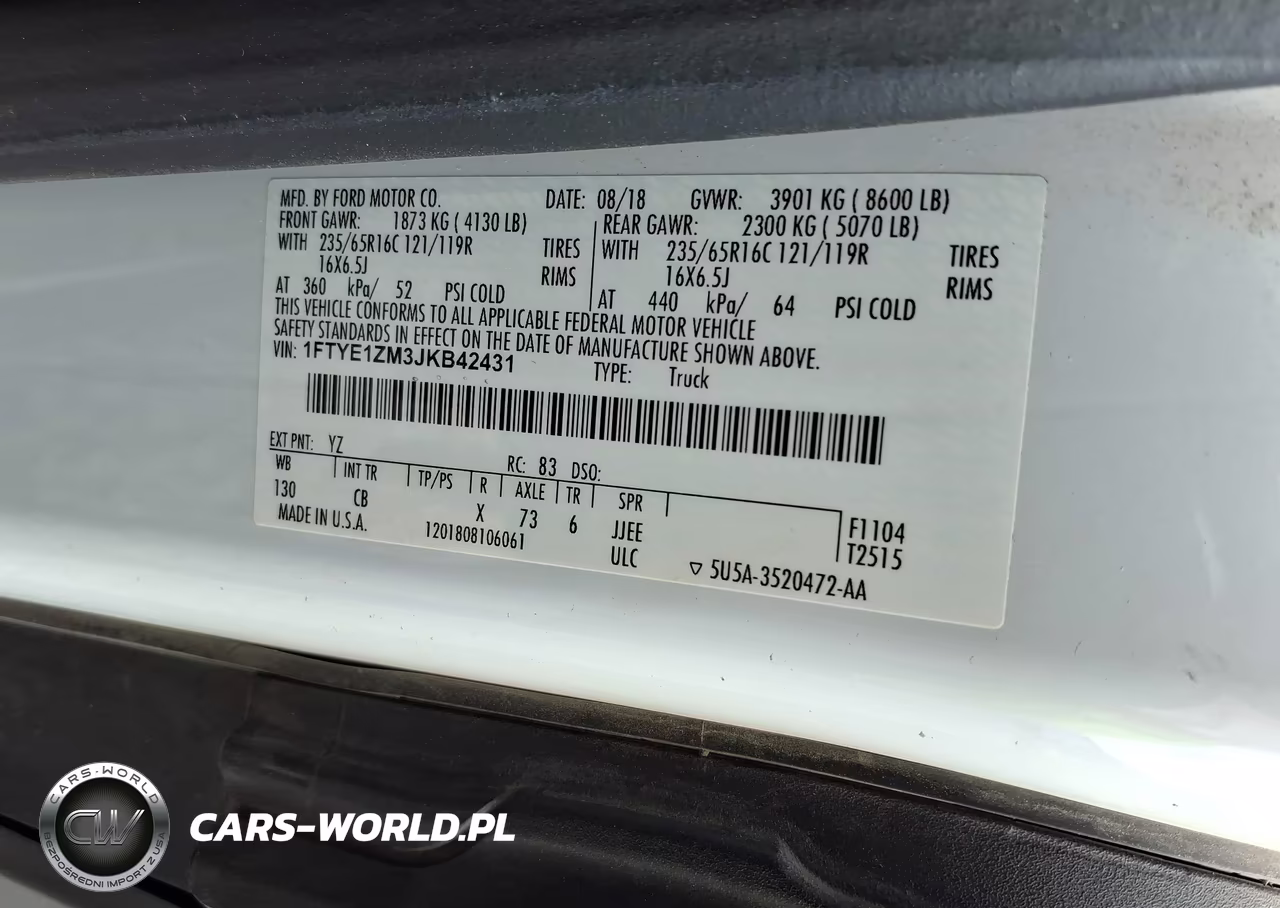 2018 Ford Transit-150 VIN:1FTYE1ZM3JKB42431 - 9