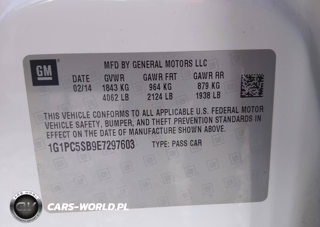 2014 Chevrolet Cruze 1Lt Auto VIN:1G1PC5SB9E7297603 - 9