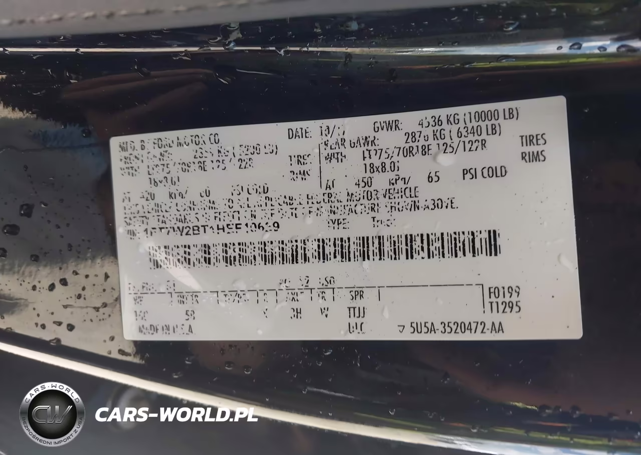 2017 Ford F-250 Lariat VIN:1FT7W2BT1HEF10629 - 9