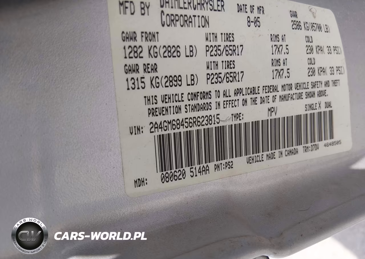 2006 Chrysler Pacifica Touring VIN:2A4GM68456R623815 - 9