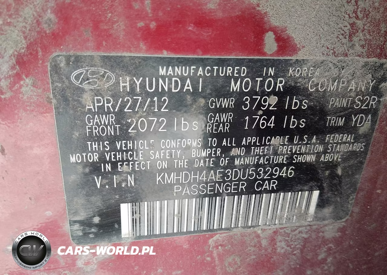 2013 Hyundai Elantra Gls VIN:KMHDH4AE3DU532946 - 9