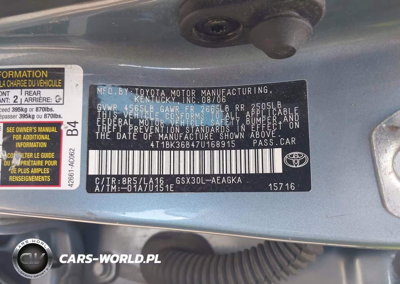 2007 Toyota Avalon Xls VIN:4T1BK36B47U168915 - 9