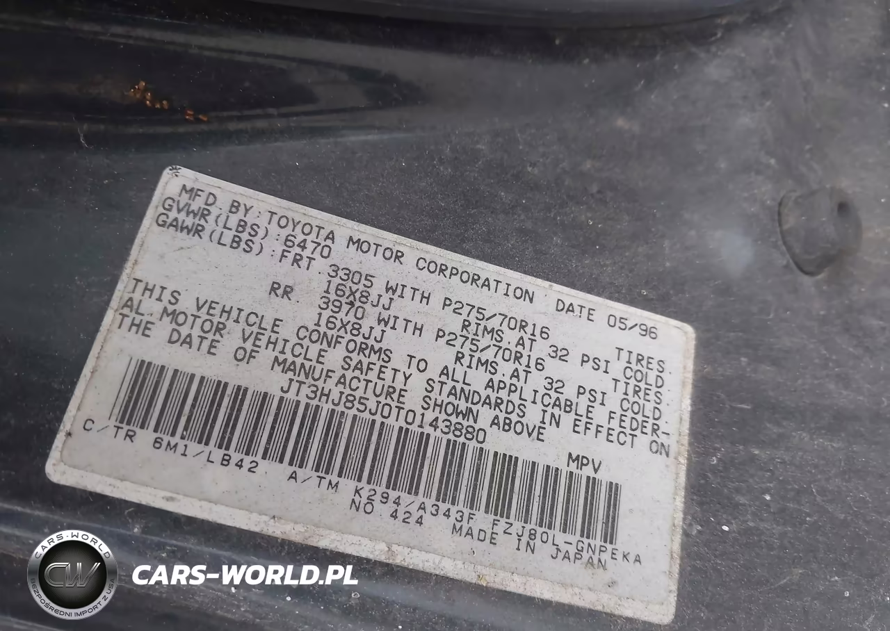 1996 Toyota Land Cruiser Hj85 VIN:JT3HJ85J0T0143880 - 9