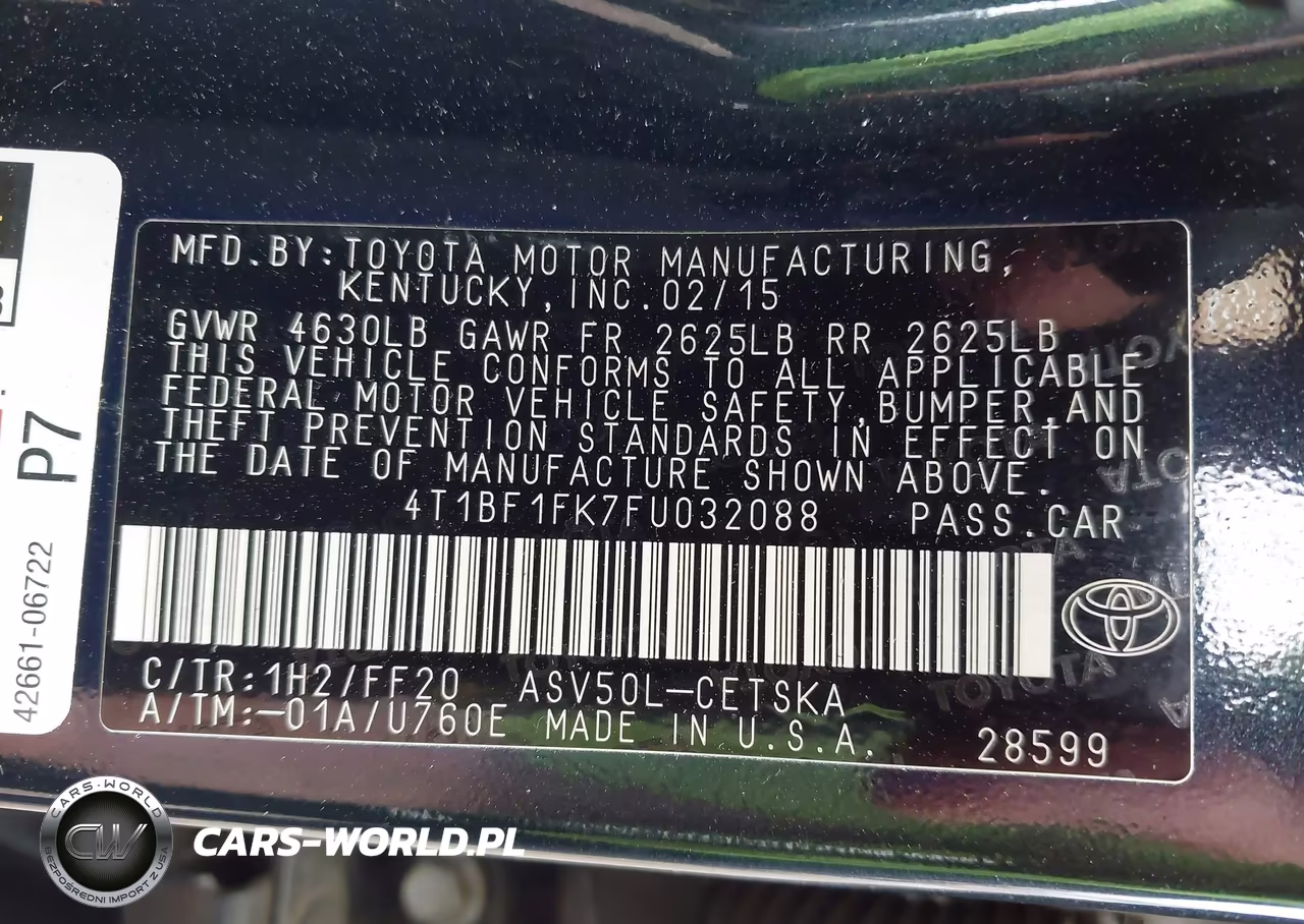 2015 Toyota Camry Se VIN:4T1BF1FK7FU032088 - 9