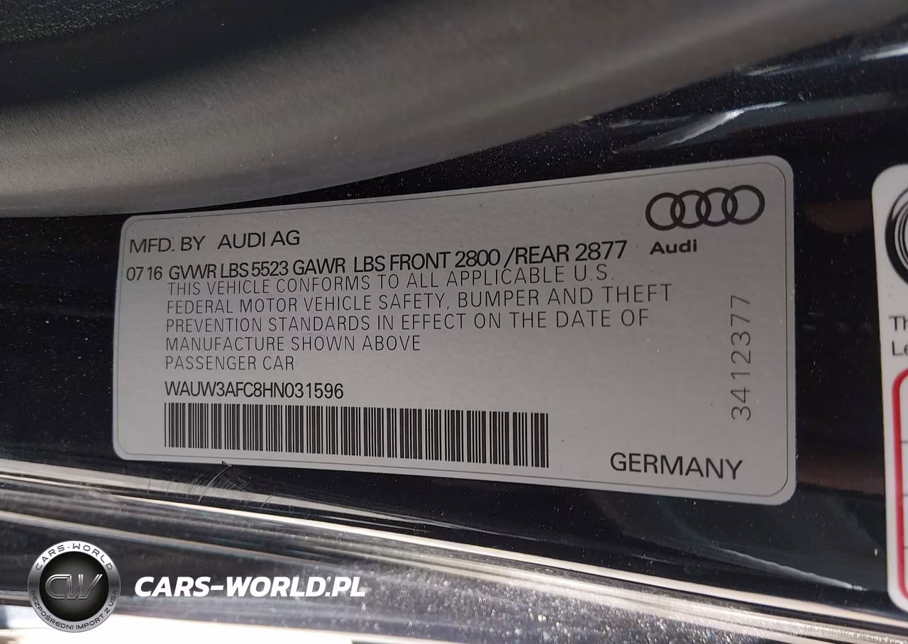 2017 Audi A7 Competition Prestige VIN:WAUW3AFC8HN031596 - 9