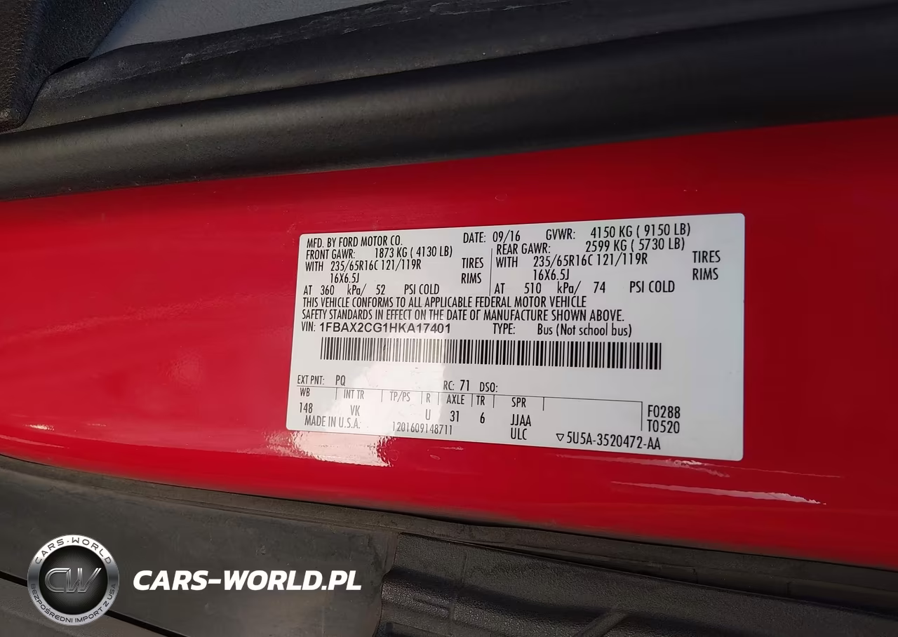 2017 Ford Transit-350 Xl VIN:1FBAX2CG1HKA17401 - 9