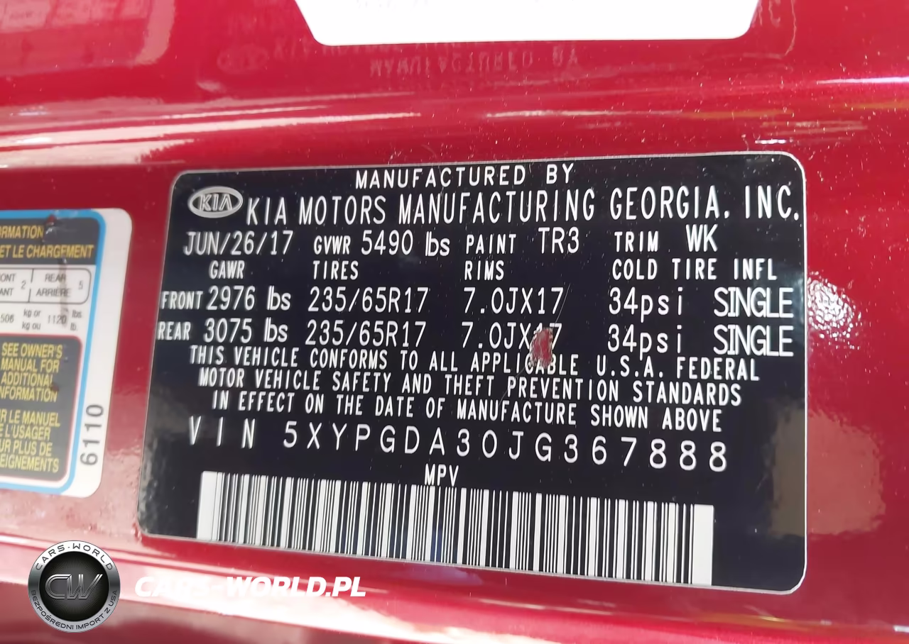 2018 Kia Sorento 2.4L Lx VIN:5XYPGDA30JG367888 - 9