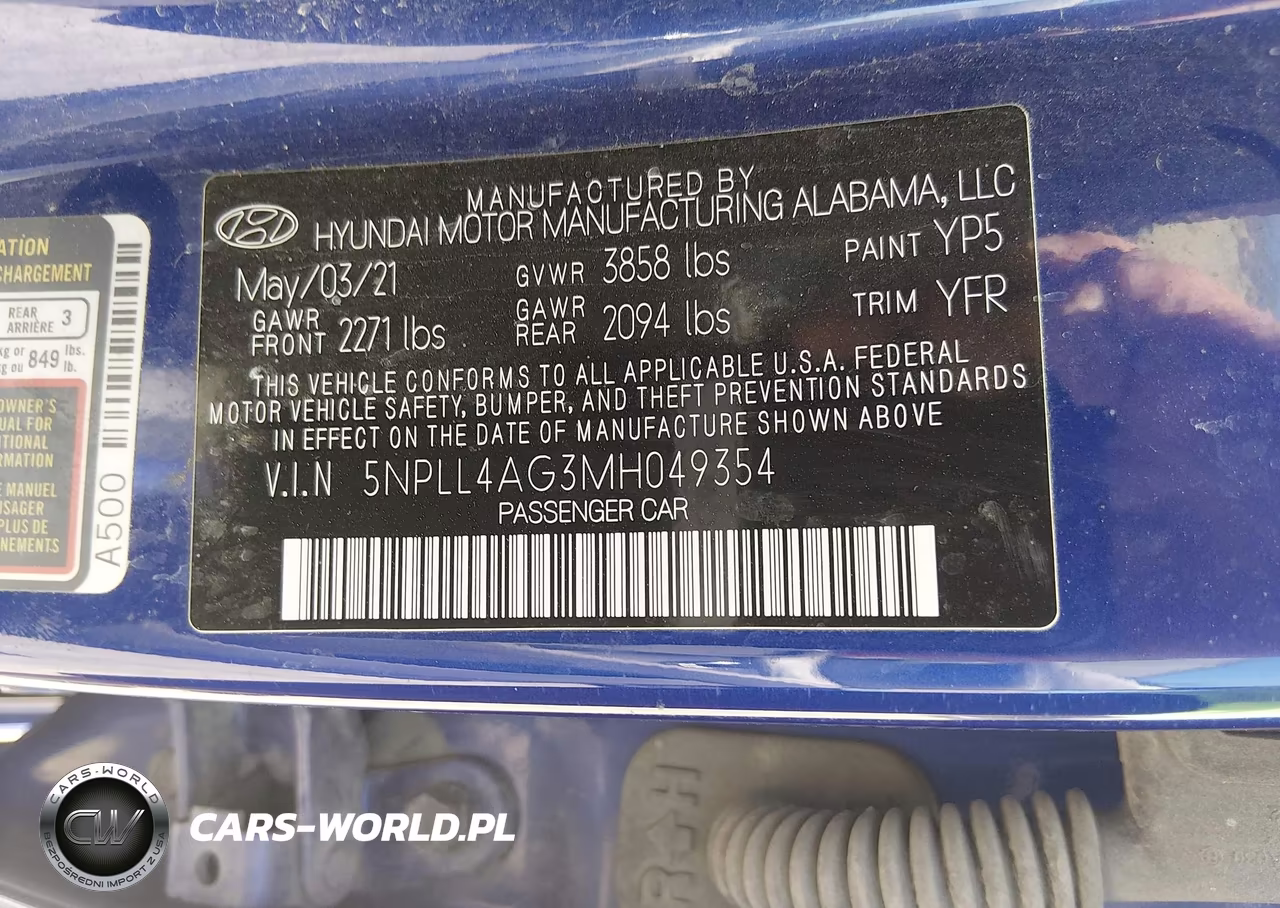 2021 Hyundai Elantra Se VIN:5NPLL4AG3MH049354 - 9