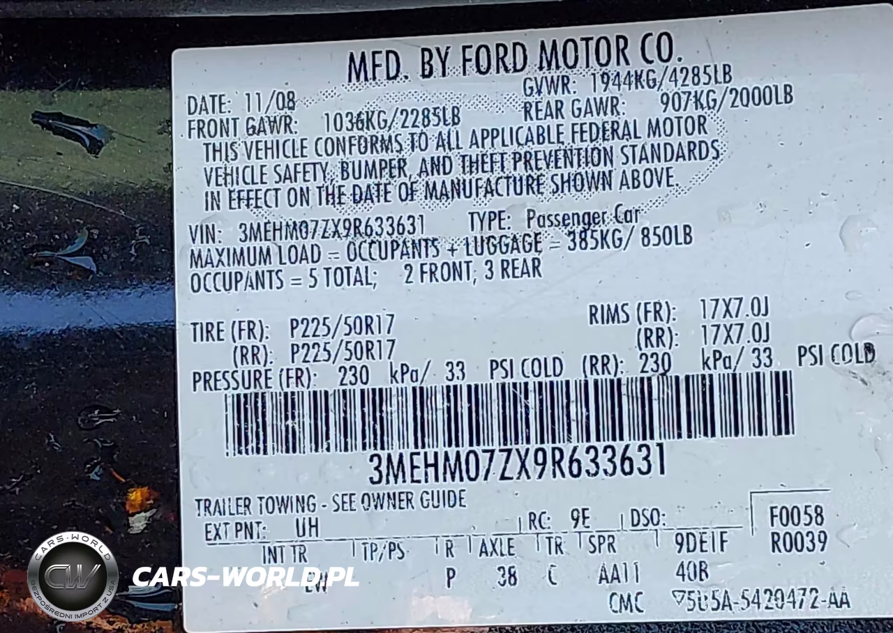 2009 Mercury Milan I4 VIN:3MEHM07ZX9R633631 - 12