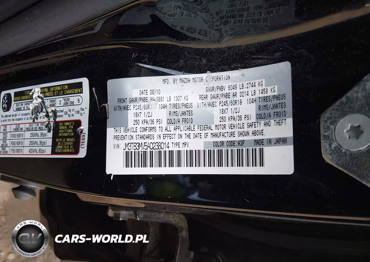 2010 Mazda Cx-9 Touring VIN:JM3TB3MV5A0238014 - 9