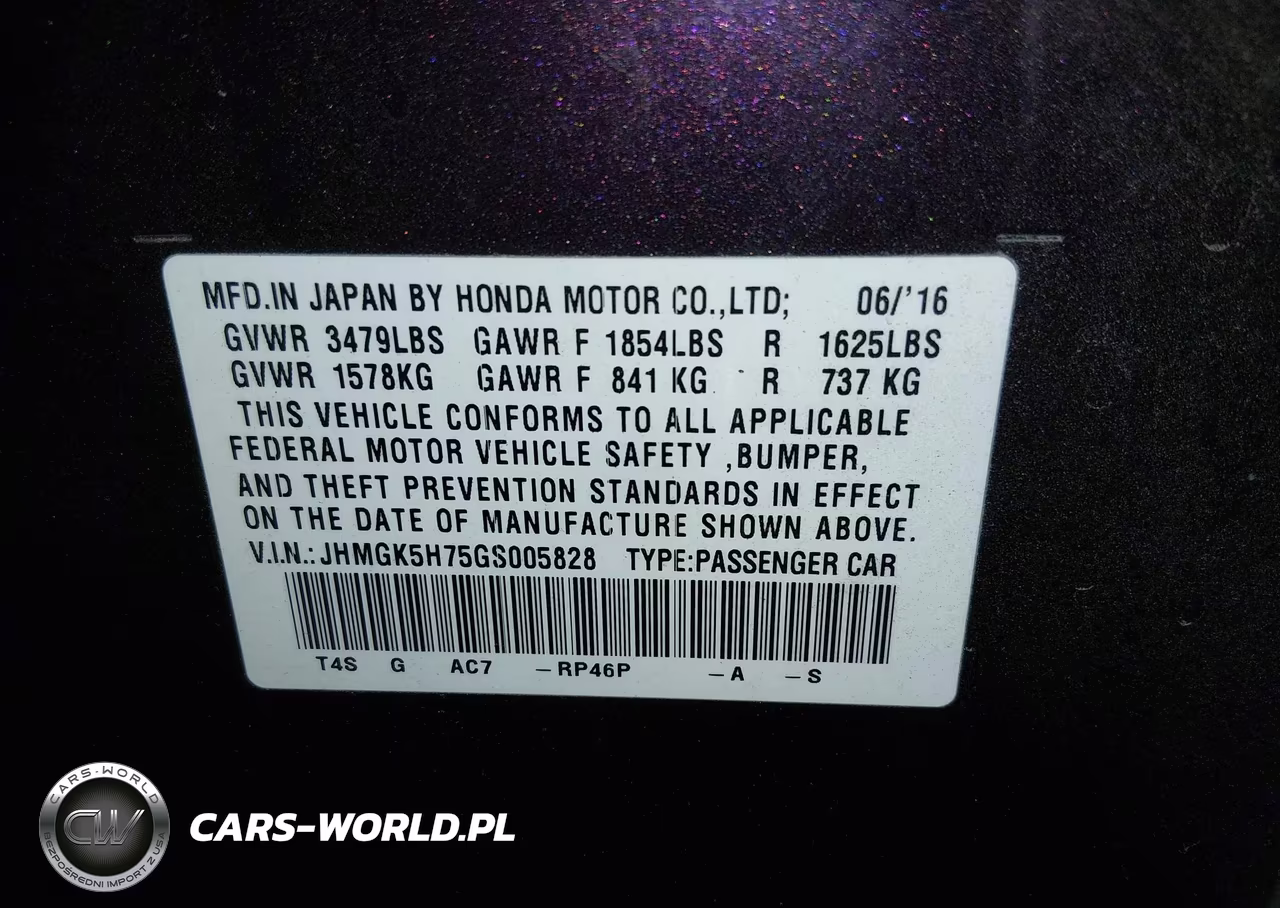 2016 Honda Fit Ex VIN:JHMGK5H75GS005828 - 9