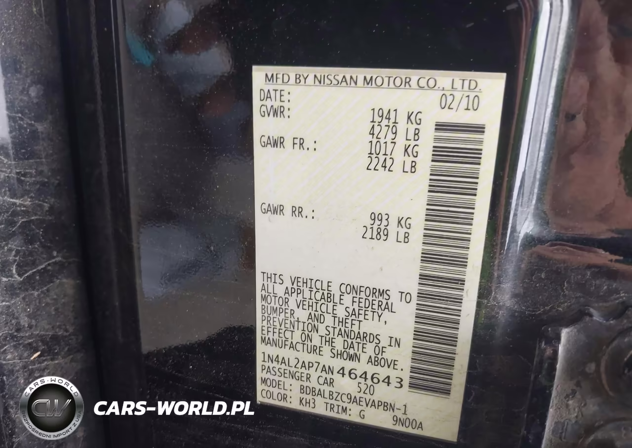 2010 Nissan Altima 2.5 S VIN:1N4AL2AP7AN464643 - 9