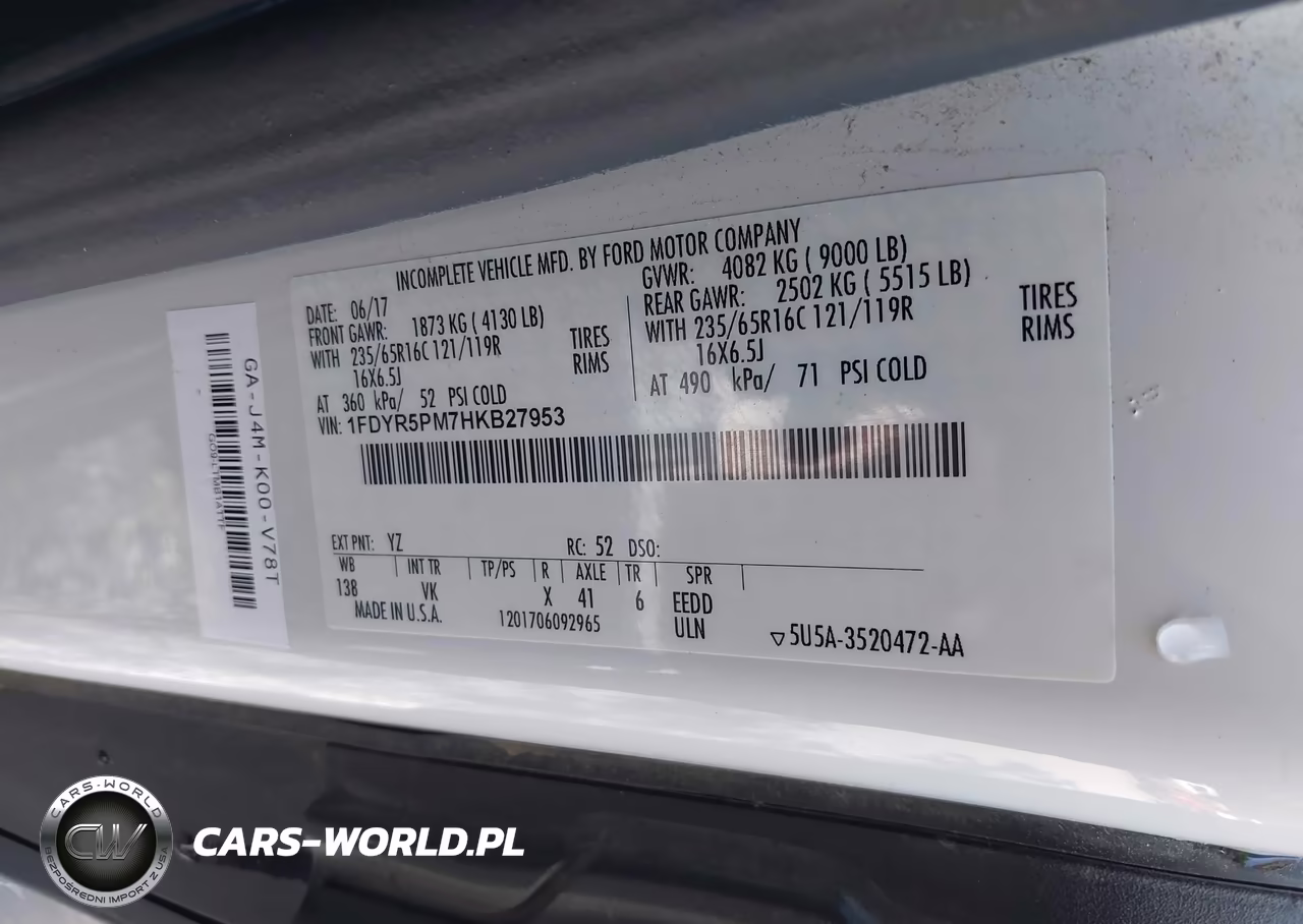2017 Ford Transit-250 Cutaway VIN:1FDYR5PM7HKB27953 - 9