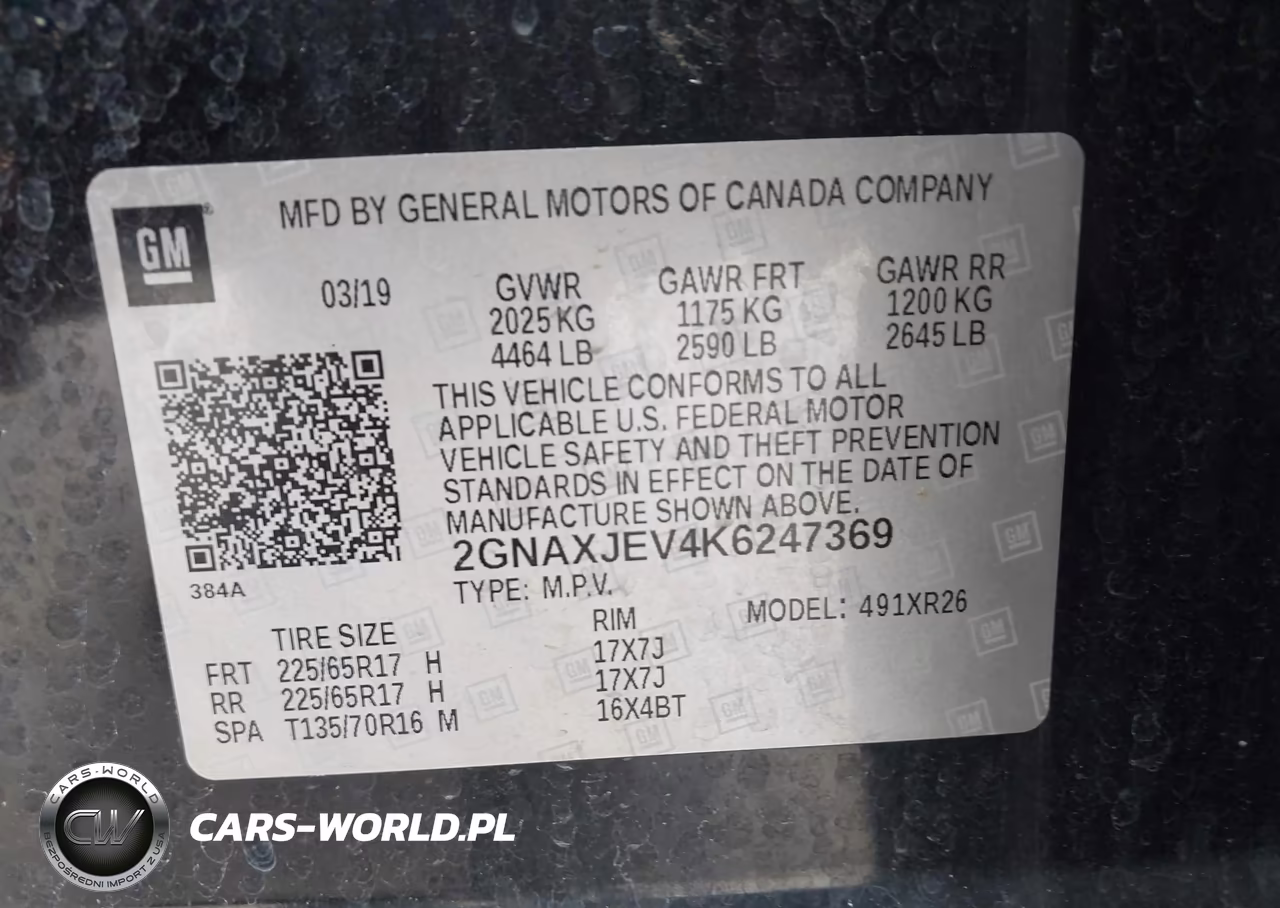 2019 Chevrolet Equinox Lt VIN:2GNAXJEV4K6247369 - 9