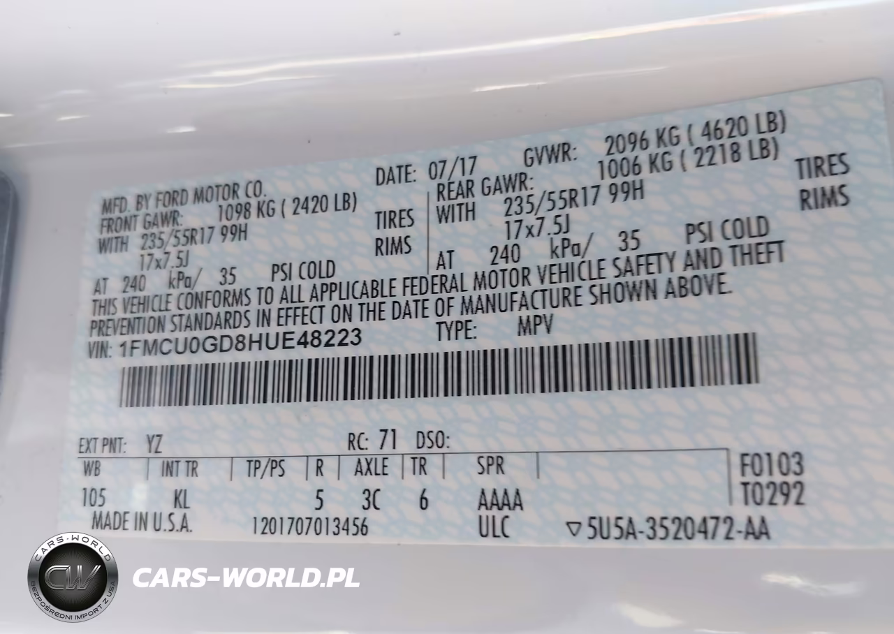2017 Ford Escape Se VIN:1FMCU0GD8HUE48223 - 9