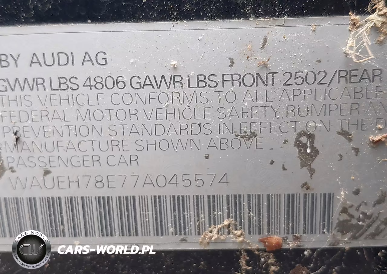 2007 Audi A4 3.2 VIN:WAUEH78E77A045574 - 9