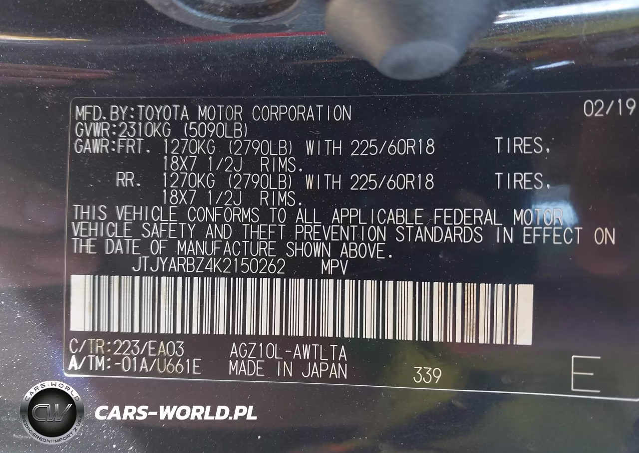 2019 Lexus Nx 300 VIN:JTJYARBZ4K2150262 - 9