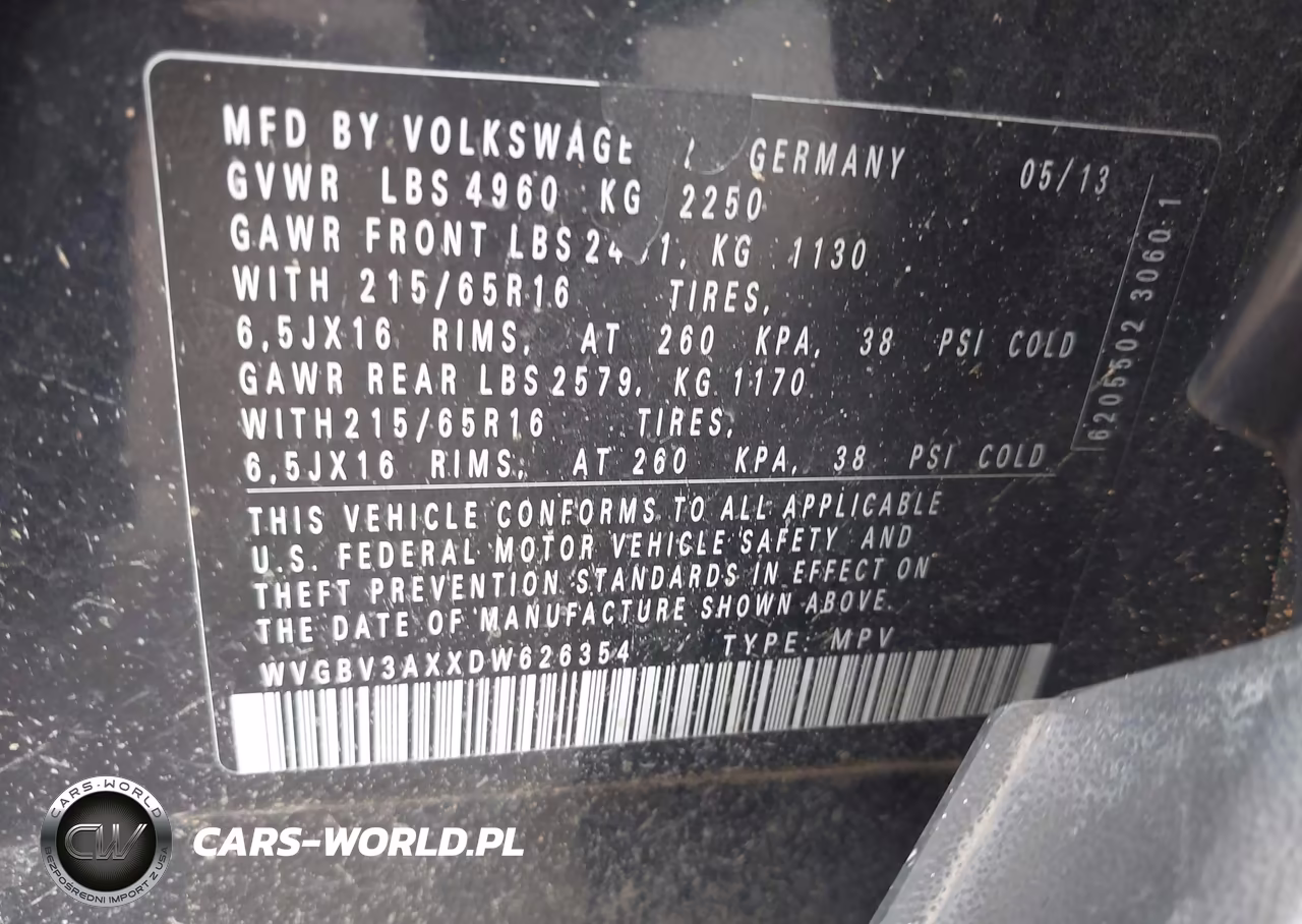 2013 Volkswagen Tiguan S VIN:WVGBV3AXXDW626354 - 9