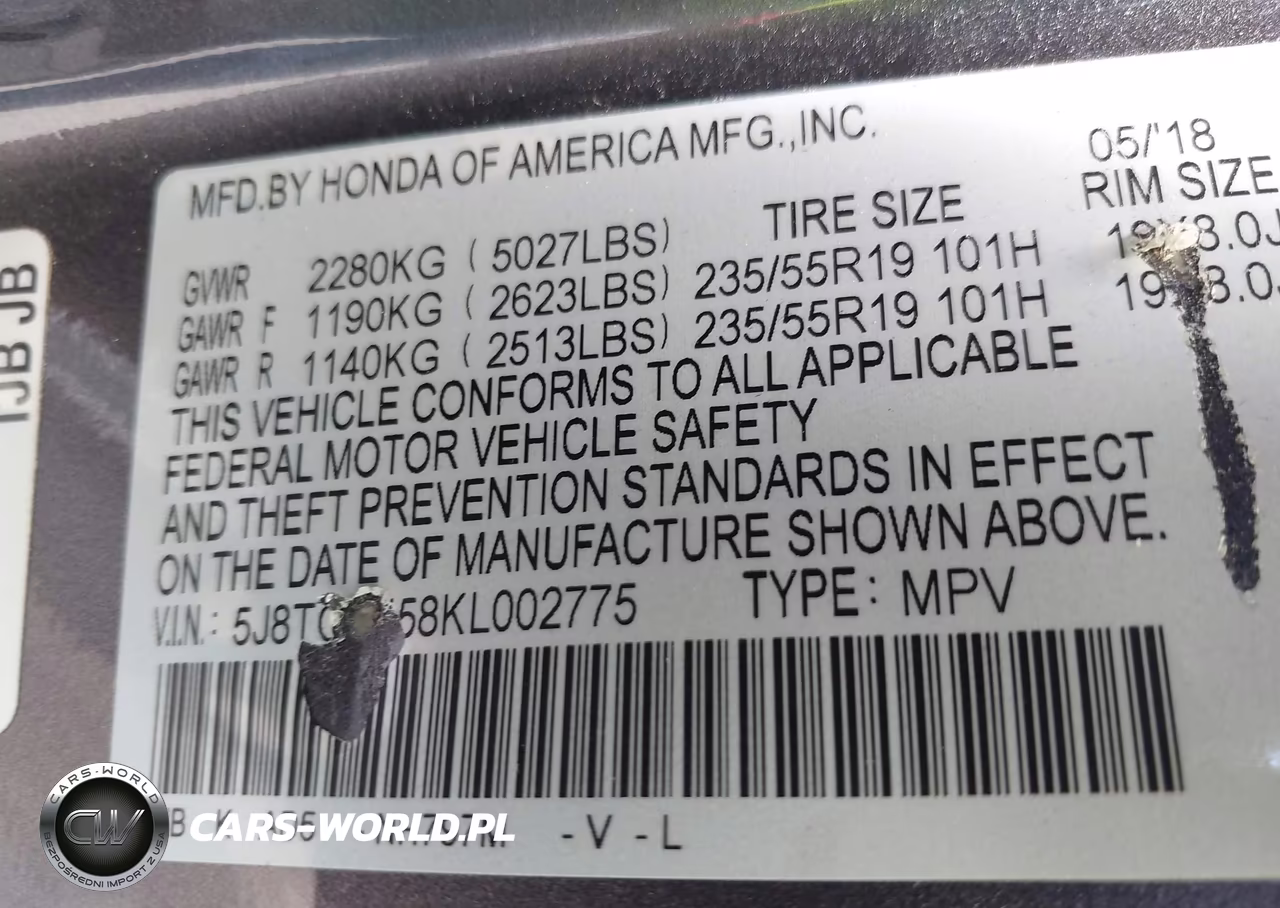 2019 Acura Rdx Technology Package VIN:5J8TC2H58KL002775 - 9