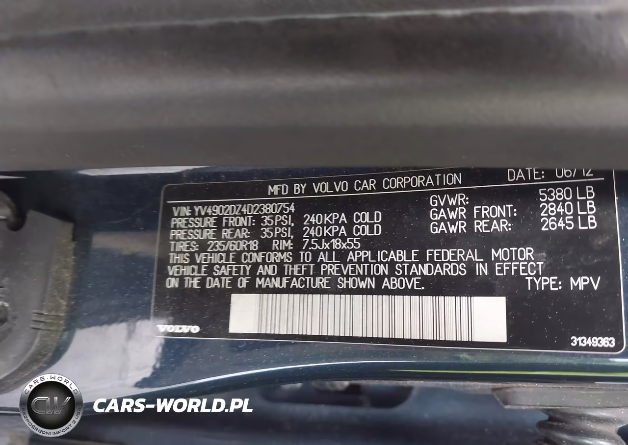 2013 Volvo Xc60 T6 VIN:YV4902DZ4D2380754 - 9